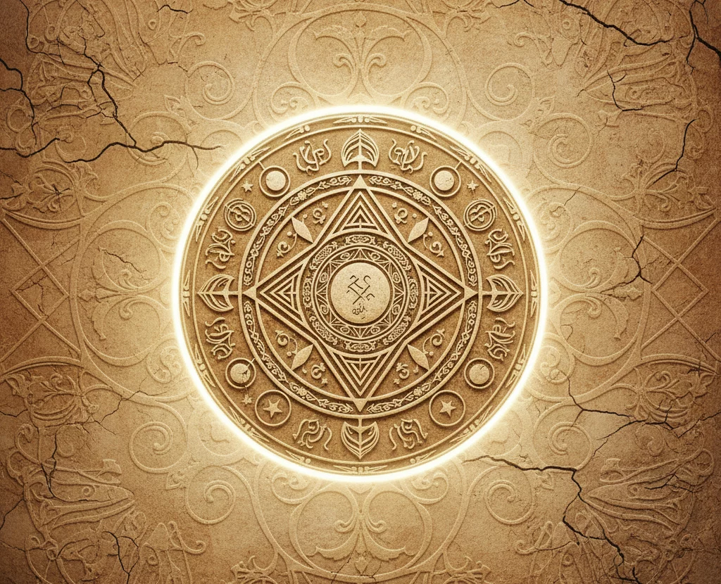 Sceau de protection mystique gravé Bouclier énergétique contre envoûtements et énergies négatives