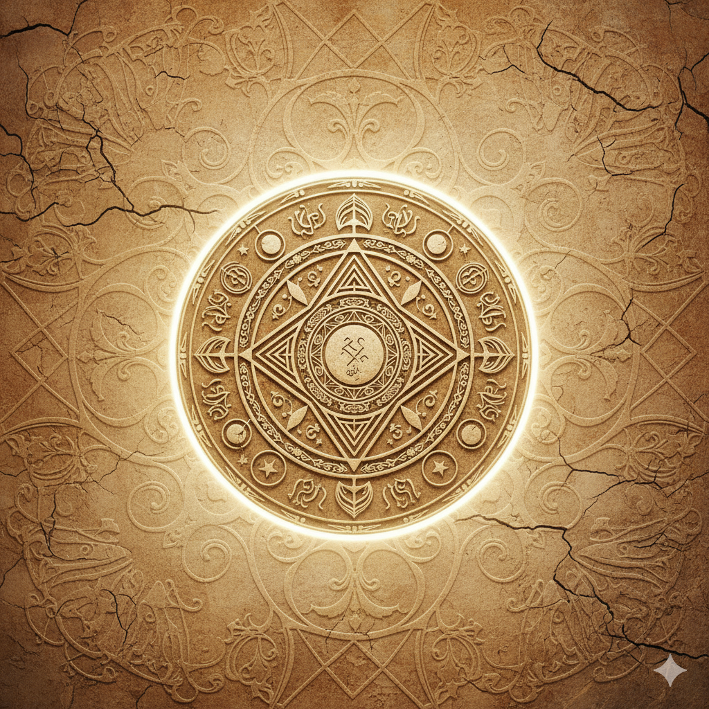 Sceau de protection mystique gravé Bouclier énergétique contre envoûtements et énergies négatives