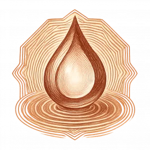 Goutte vibratoire sacrée – Illustration de purification énergétique et d’harmonisation intérieure