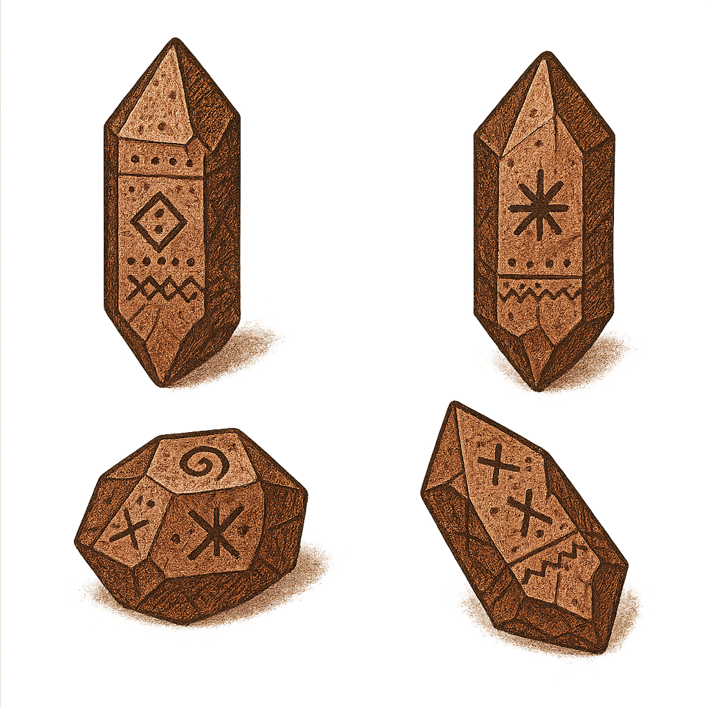 Pierres runiques kabbalistiques – Gravures mystiques pour divination et rituel magique